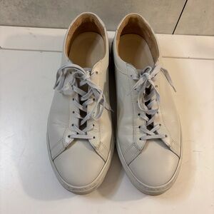 KOIO Men’s Off-White/Gray Italian Full Grain Calfskin Leather Sneakers Size 8